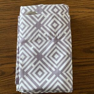 Geometric Patterned Curtains. One pair. Gray and white